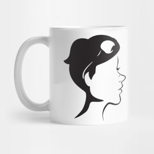 Girl with sun glasses and a  orca whale optical illusion Mug